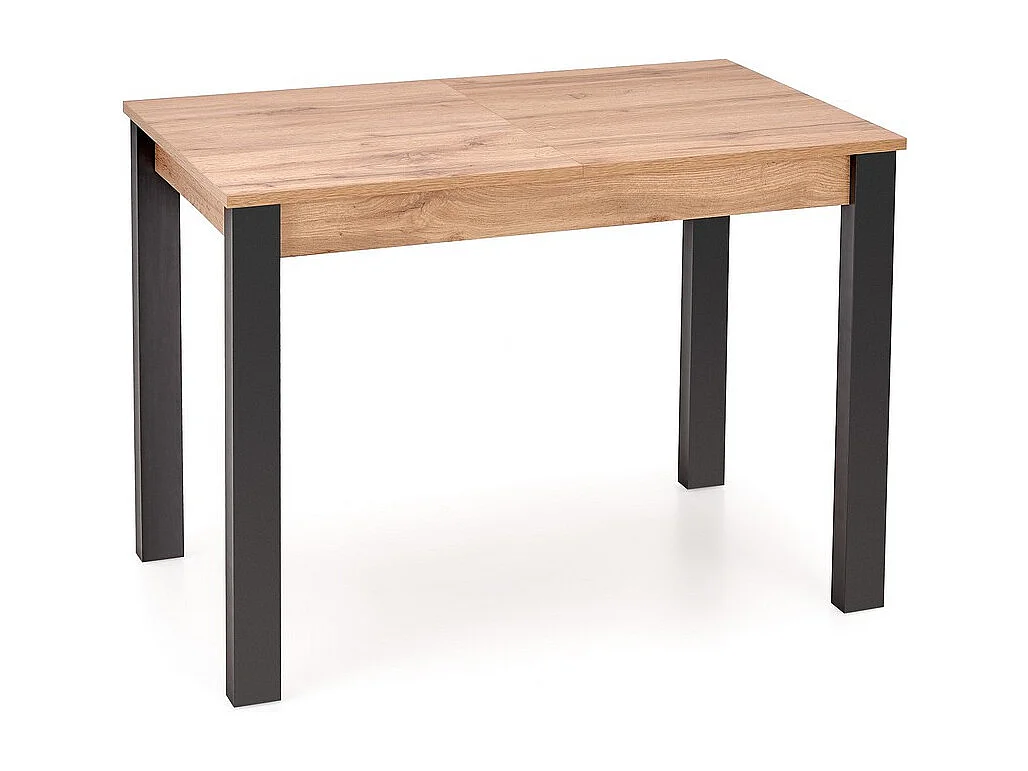 Mesa de comedor extensible 100-135cm color roble con patas negras ARZAL