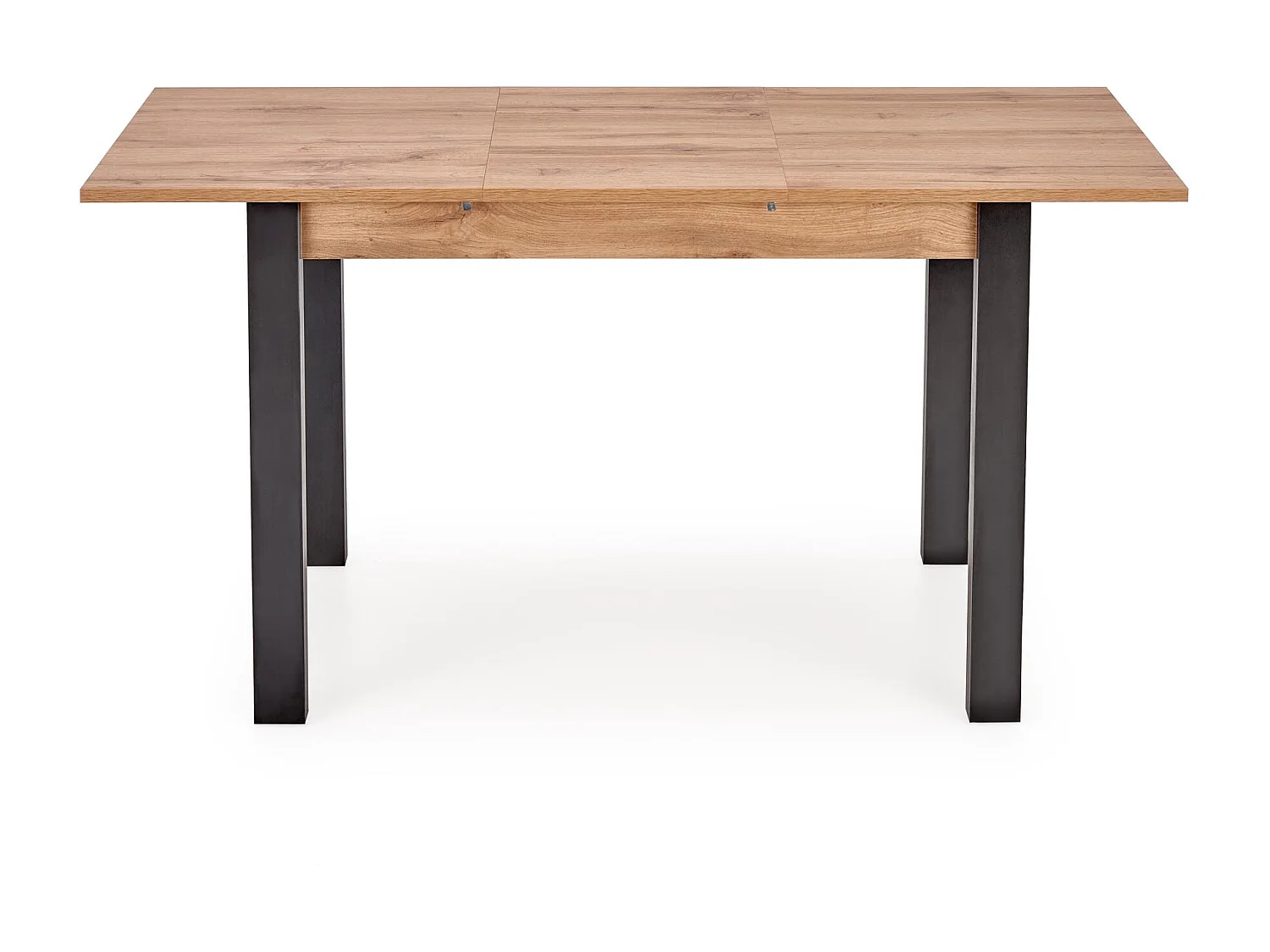 Mesa de comedor extensible 100-135cm color roble con patas negras ARZAL