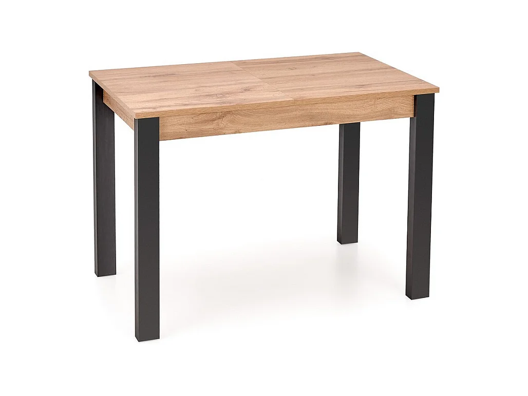 Table à manger extensible 100-135cm couleur chêne avec pieds noirs ARZAL