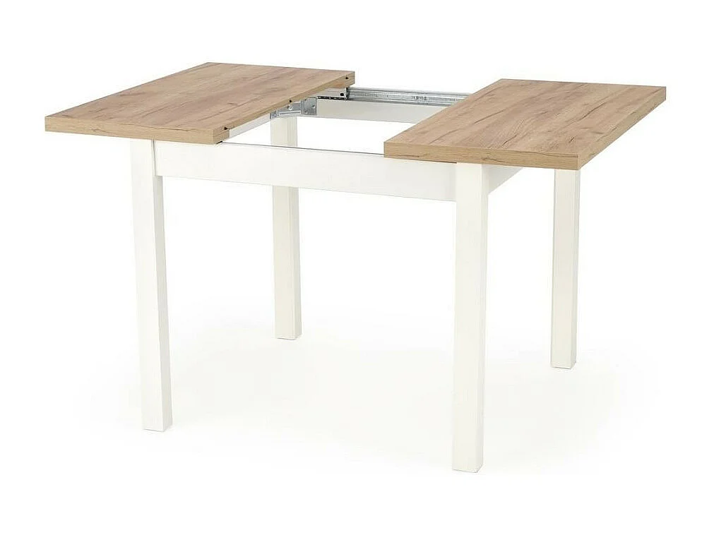 Tavolo dal design scandinavo in legno e MDF bianco 140-220/80/76 cm Meryl