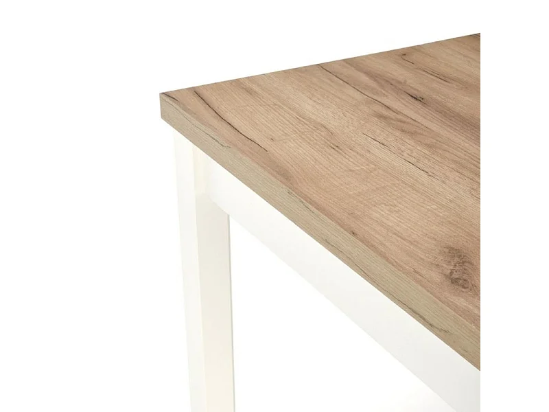 Tavolo dal design scandinavo in legno e MDF bianco 140-220/80/76 cm Meryl