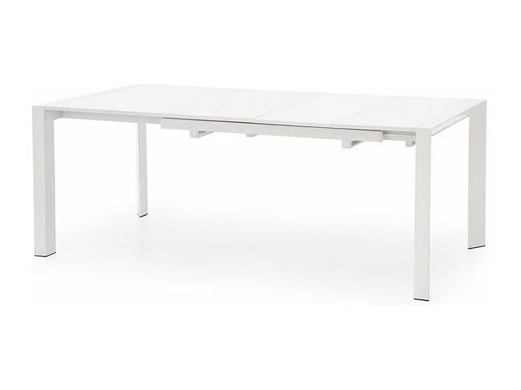 Table à manger extensible blanc laqué Mike - 130cm / 210cm