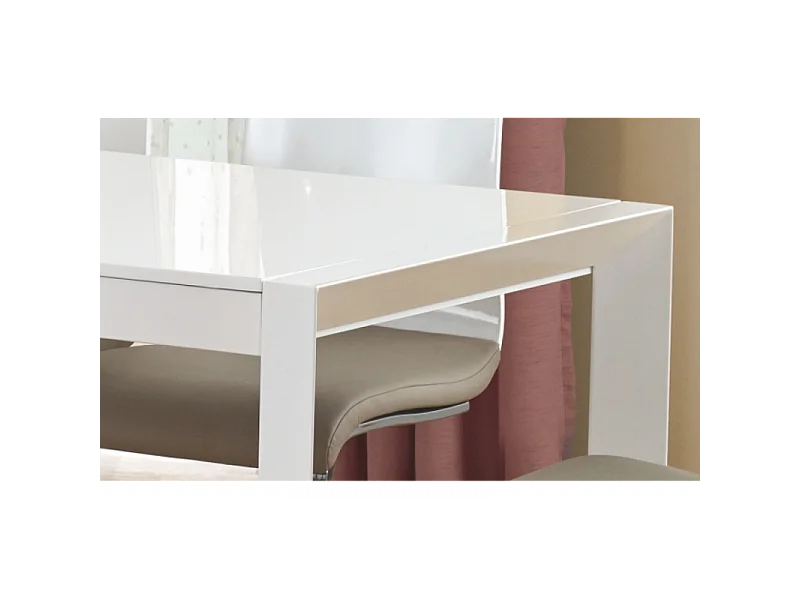 Table à manger extensible blanc laqué Mike - 130cm / 210cm