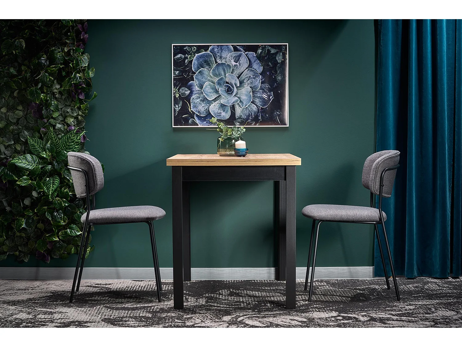 Mesa de comedor rectangular de estilo industrial 120x68 cm CEPHEE