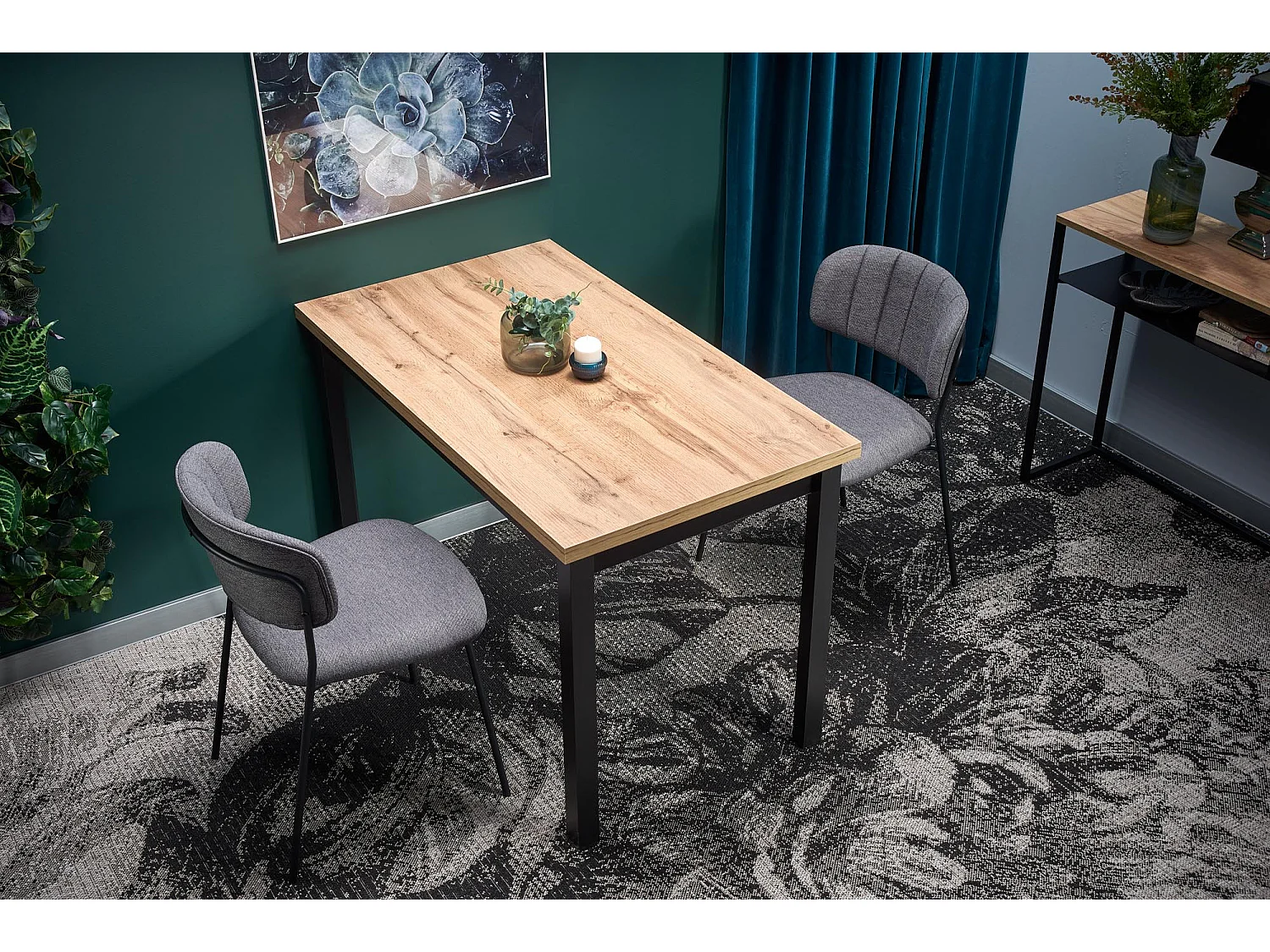 Mesa de comedor rectangular de estilo industrial 120x68 cm CEPHEE