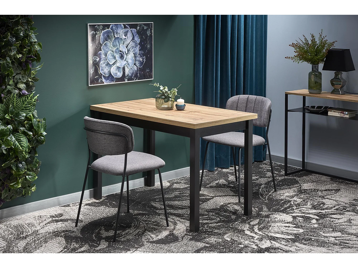 Table à manger rectangulaire de style industriel 120x68 cm CEPHEE