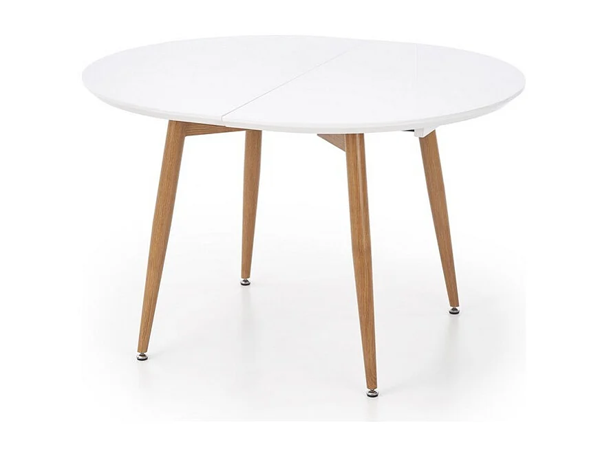 Tavolo da pranzo ovale allungabile in legno e laccato bianco Miya