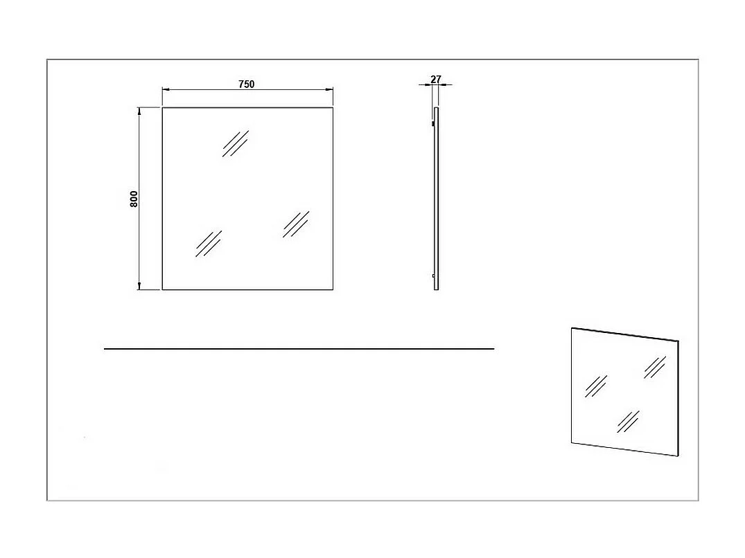 Espejo de pared diseño contorno roble 74x80 Agul