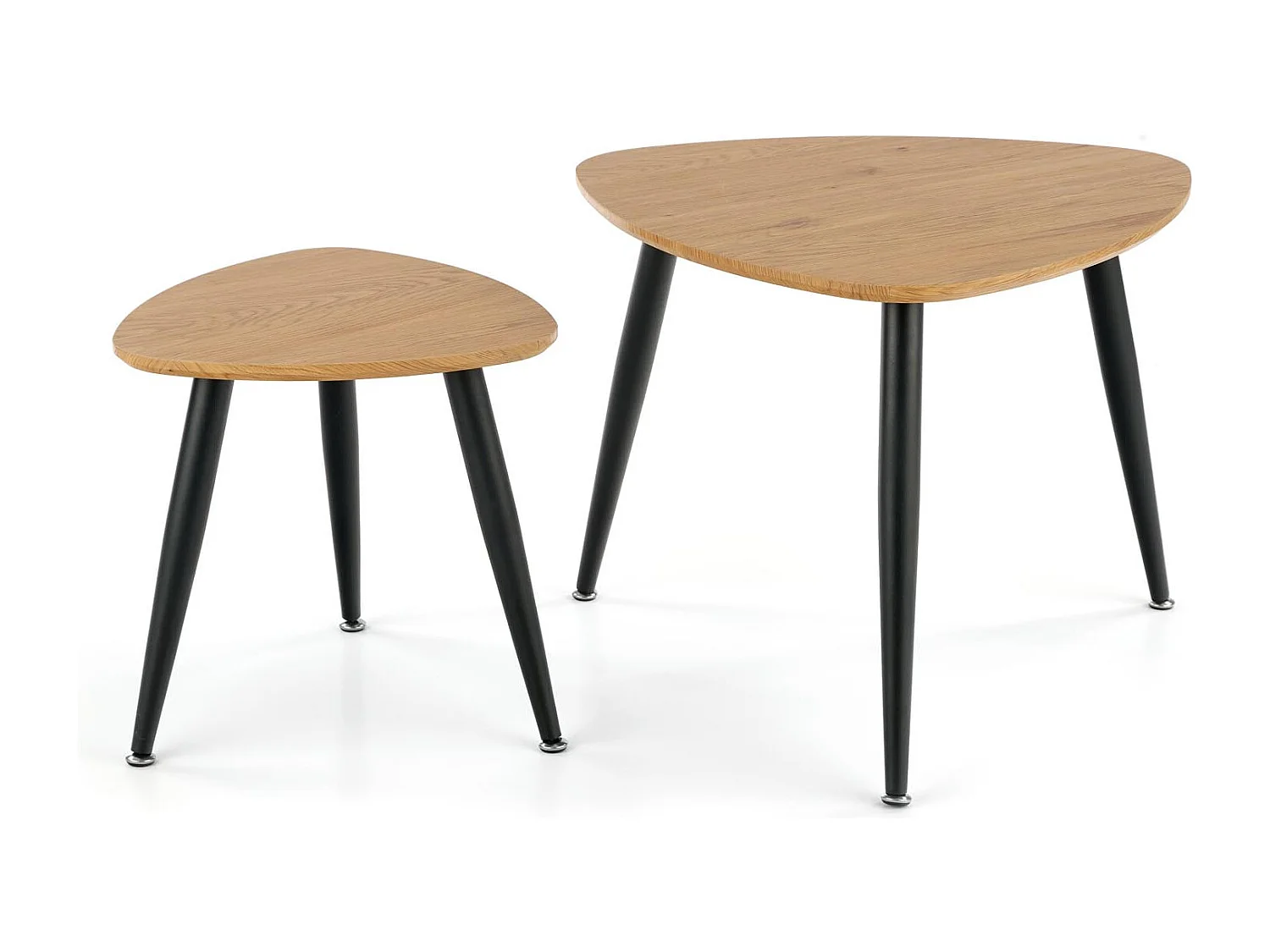 Lote de dos mesas nido de estilo industrial con tablero de aspecto roble dorado TARANIS