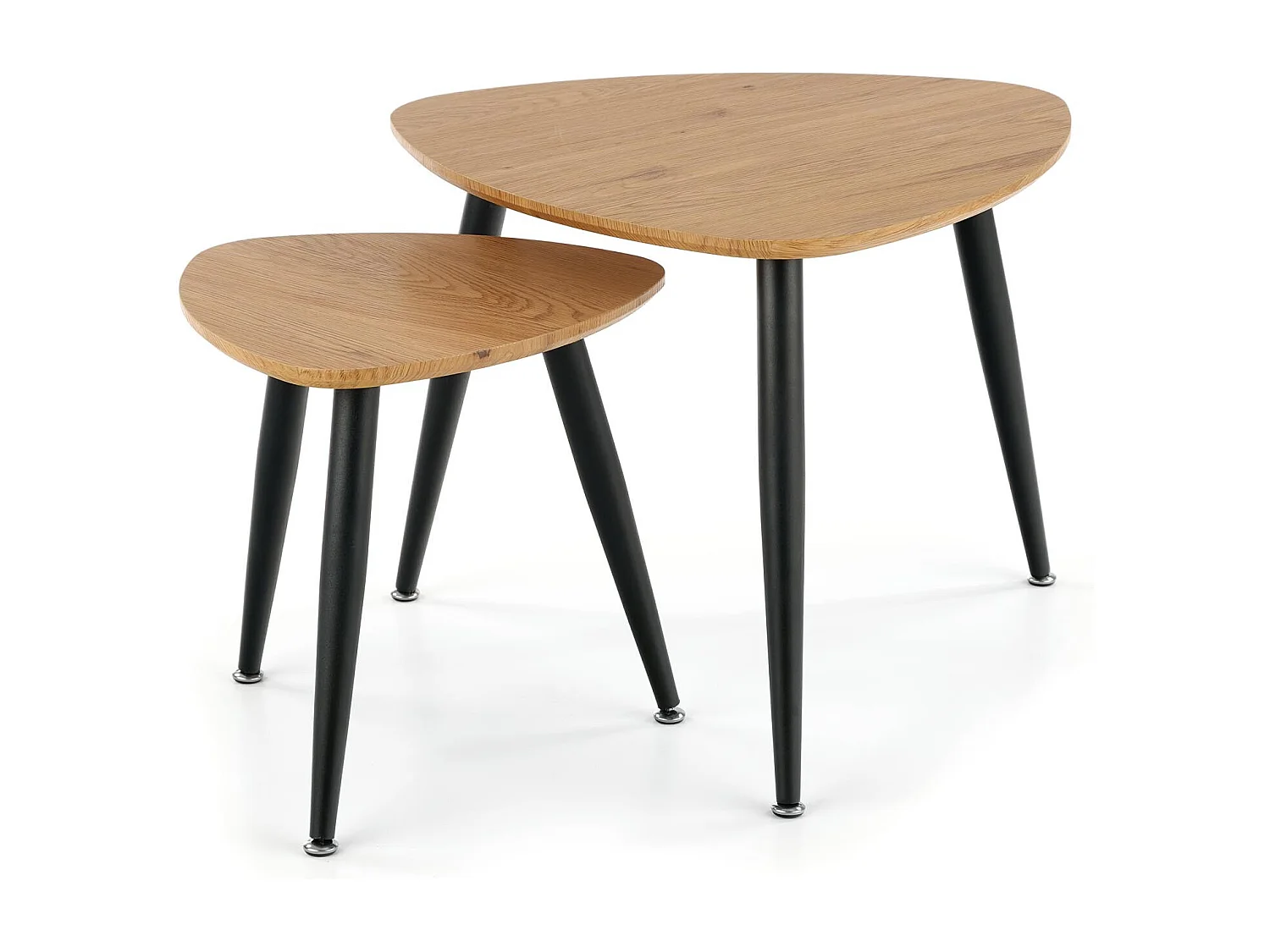 Lote de dos mesas nido de estilo industrial con tablero de aspecto roble dorado TARANIS