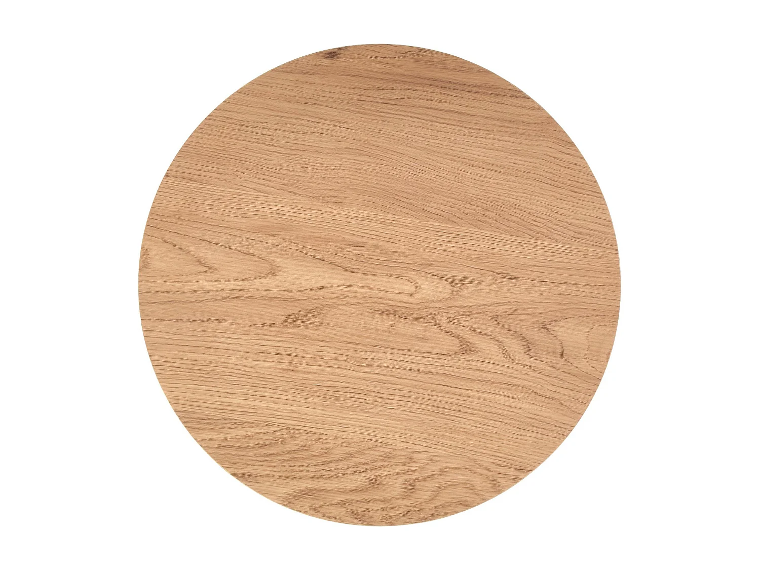 Ensemble de deux tables gigognes rondes aspect chêne doré avec pieds en métal noir SIRONA