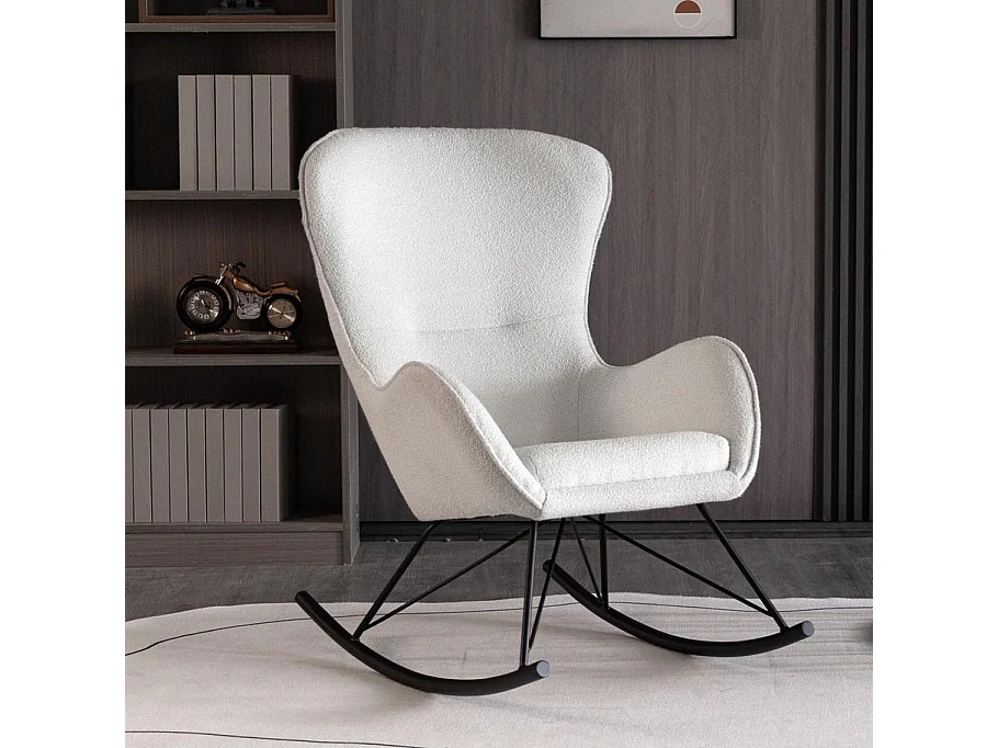 Sedia a dondolo design bianca Wixar