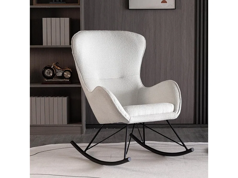 Fauteuil à bascule design blanc Wixar