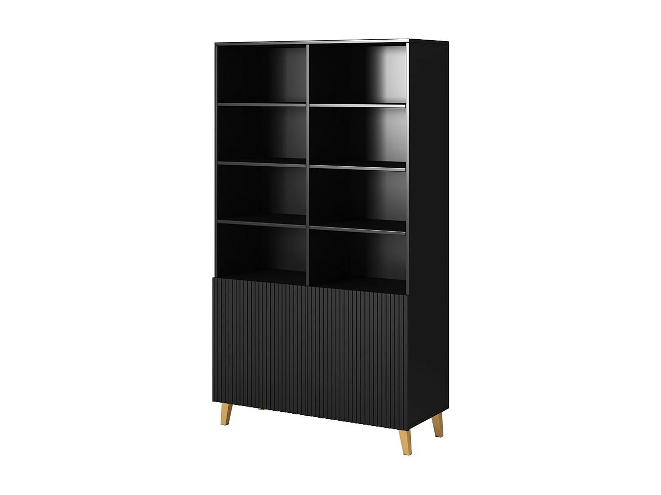 Armoire design noir mat 176 x 100cm Gustave - 4 portes supplémentaires