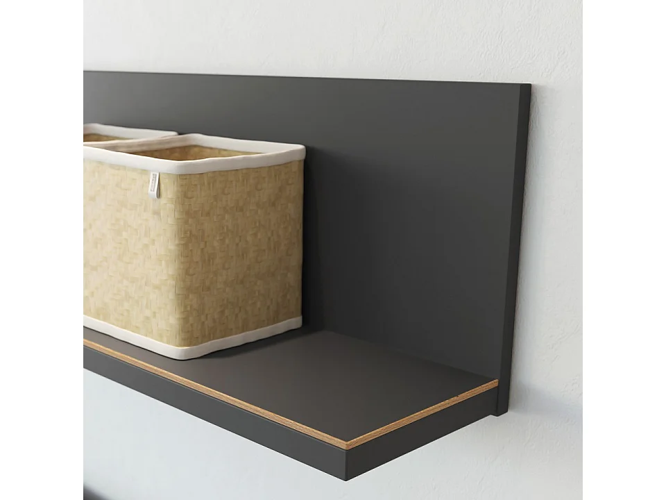 Etagère murale gris anthracite et bois Costal