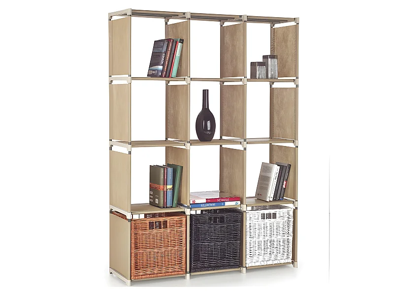 Mueble de almacenaje Felix de metal beige y PVC