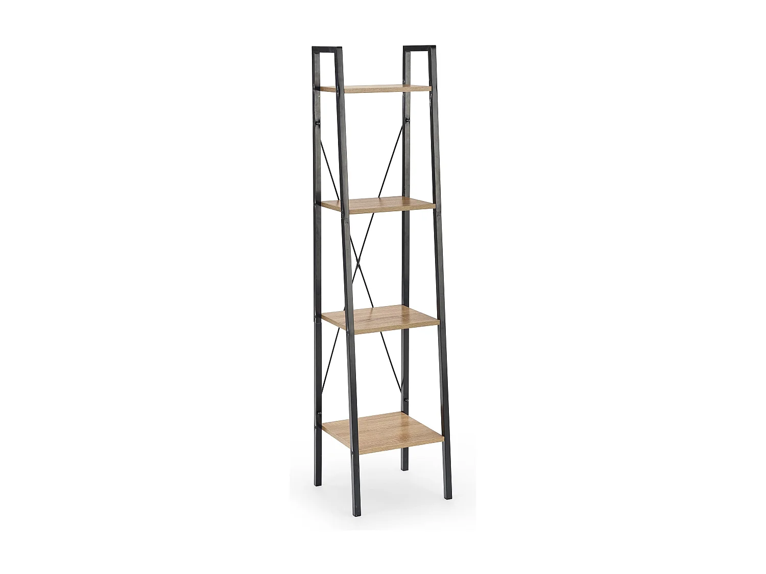 Etagère - échelle design 34 x 148 cm style chêne et acier noir Loggia