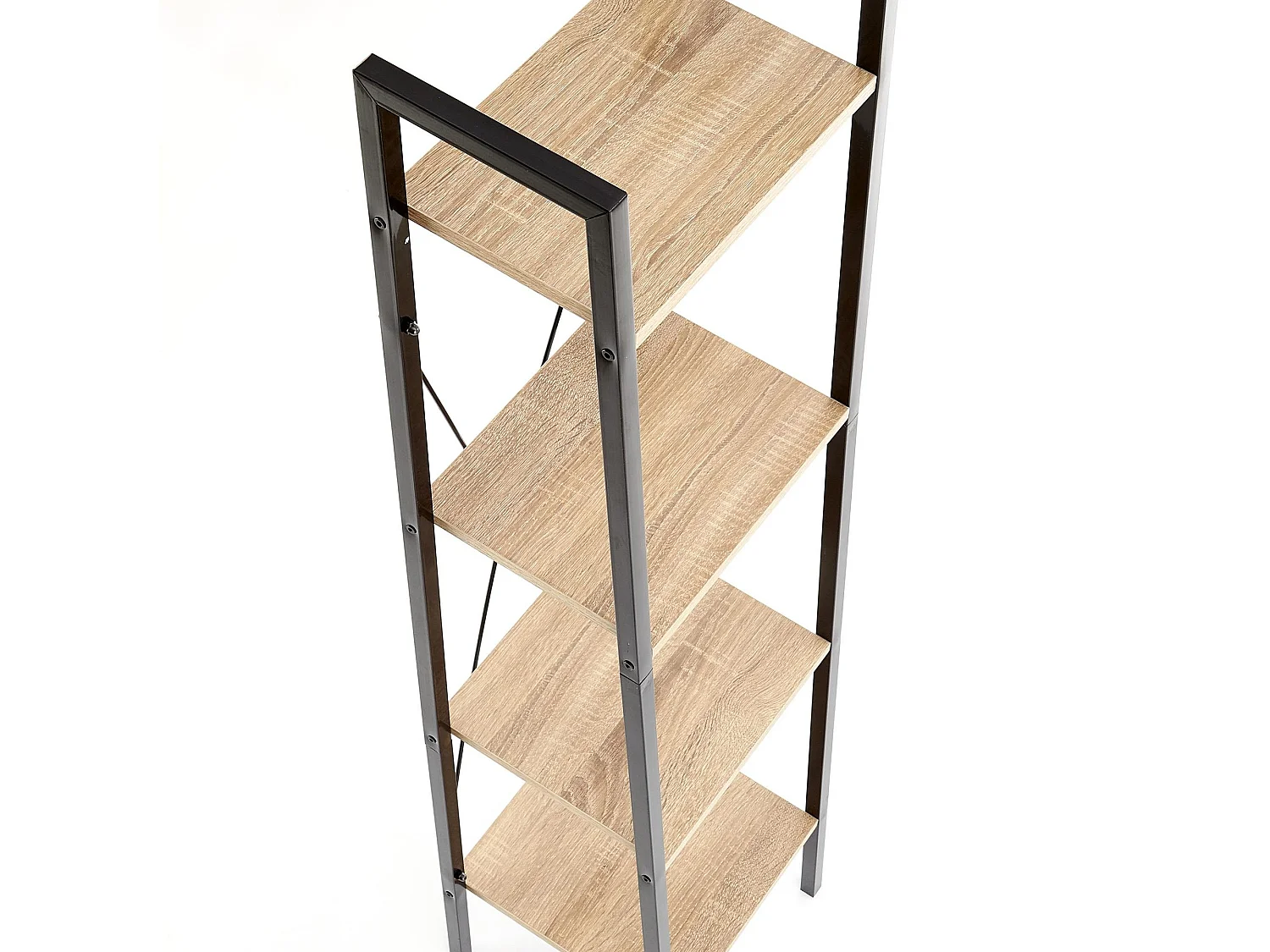 Etagère - échelle design 34 x 148 cm style chêne et acier noir Loggia