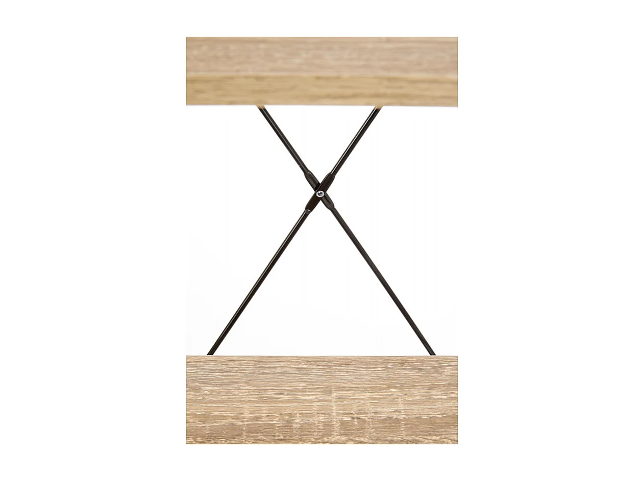 Etagère - échelle design 34 x 148 cm style chêne et acier noir Loggia