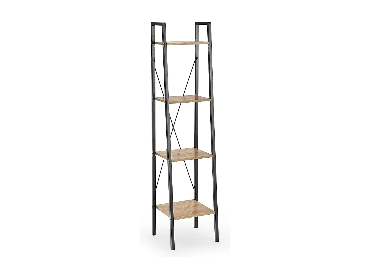 Etagère - échelle design 34 x 148 cm style chêne et acier noir Loggia