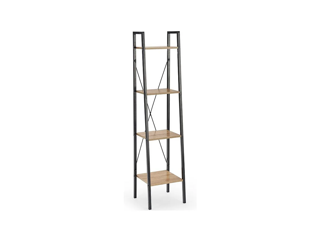 Etagère - échelle design 34 x 148 cm style chêne et acier noir Loggia
