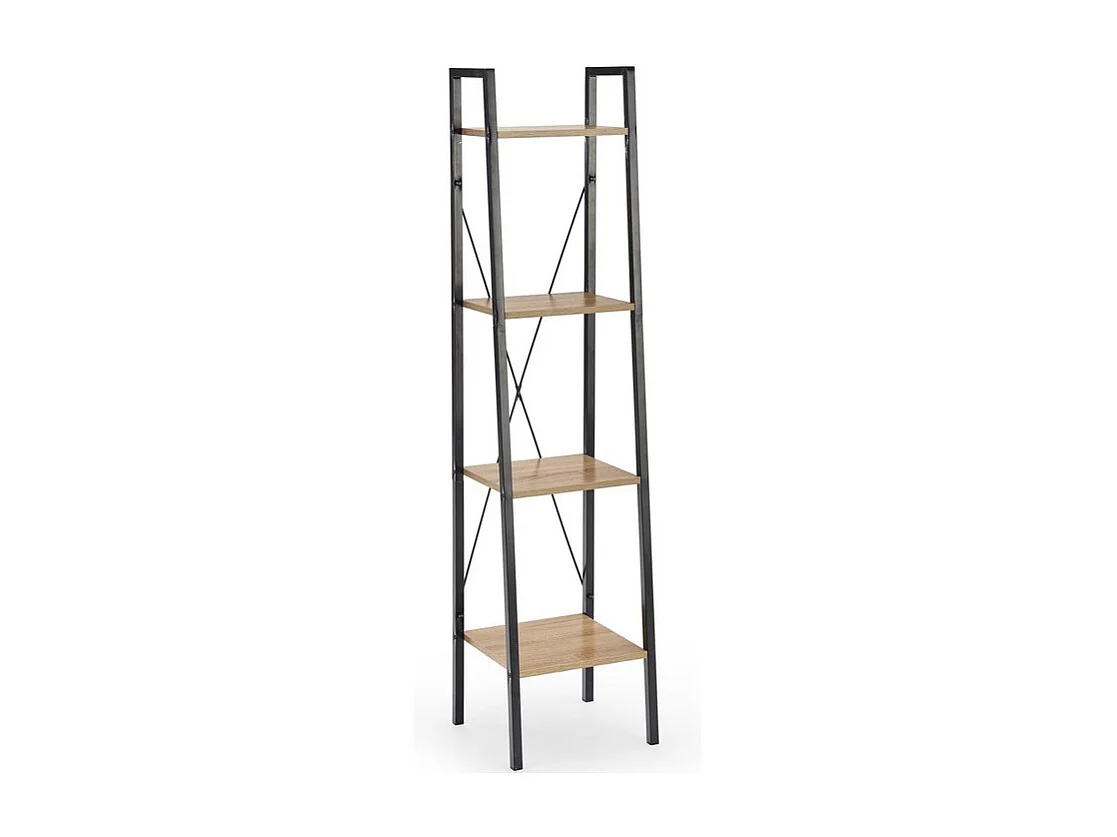 Etagère - échelle design 34 x 148 cm style chêne et acier noir Loggia