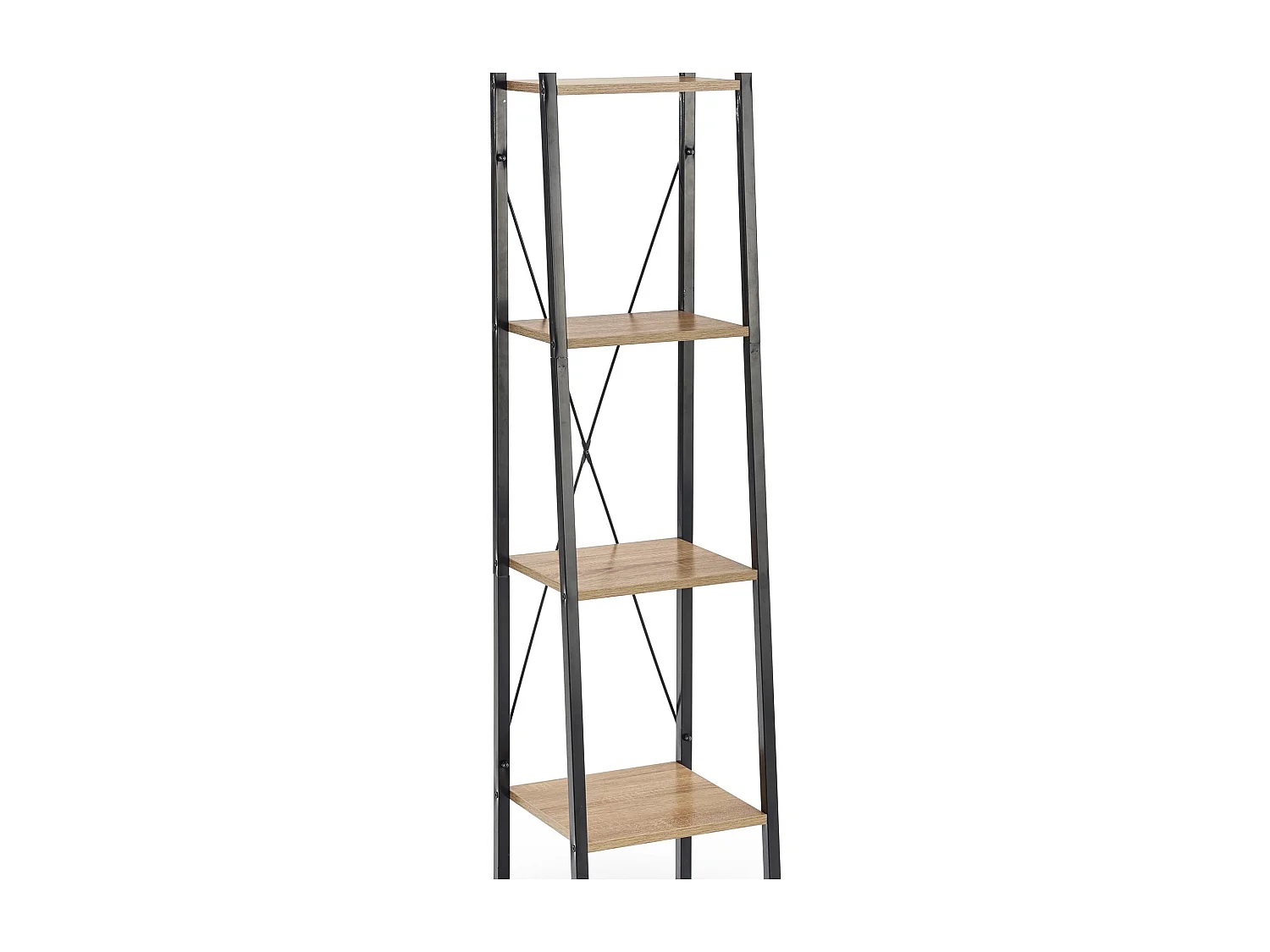 Etagère - échelle design 34 x 148 cm style chêne et acier noir Loggia