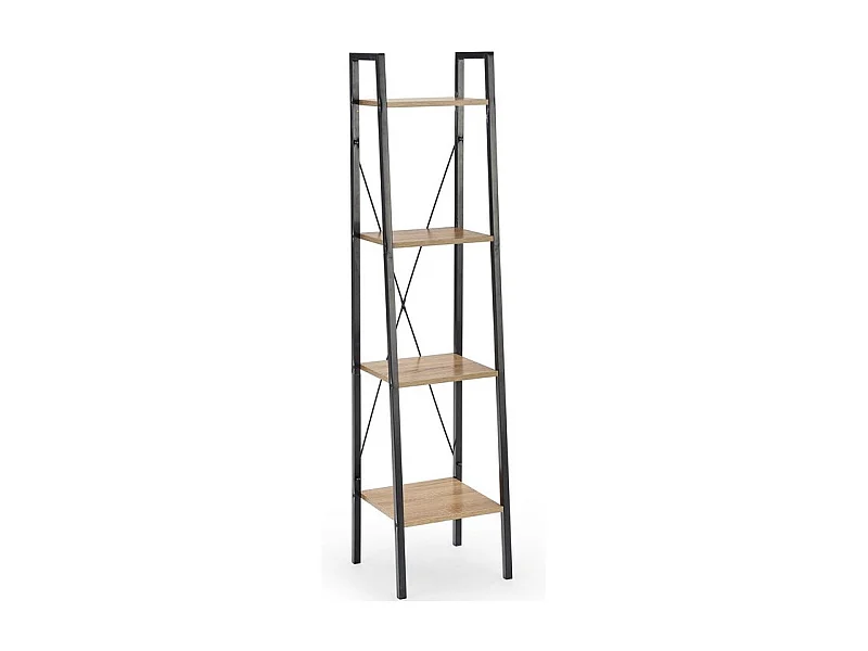 Etagère - échelle design 34 x 148 cm style chêne et acier noir Loggia