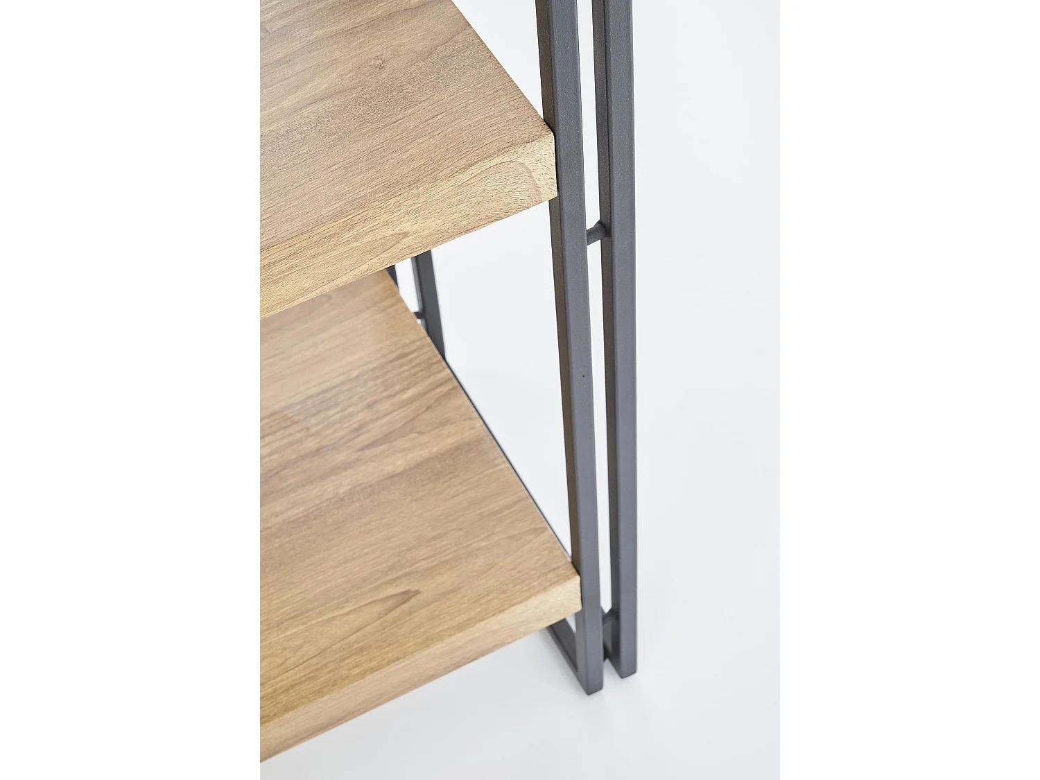 Libreria 100x120 cm stile rovere dorato e acciaio nero Aqua