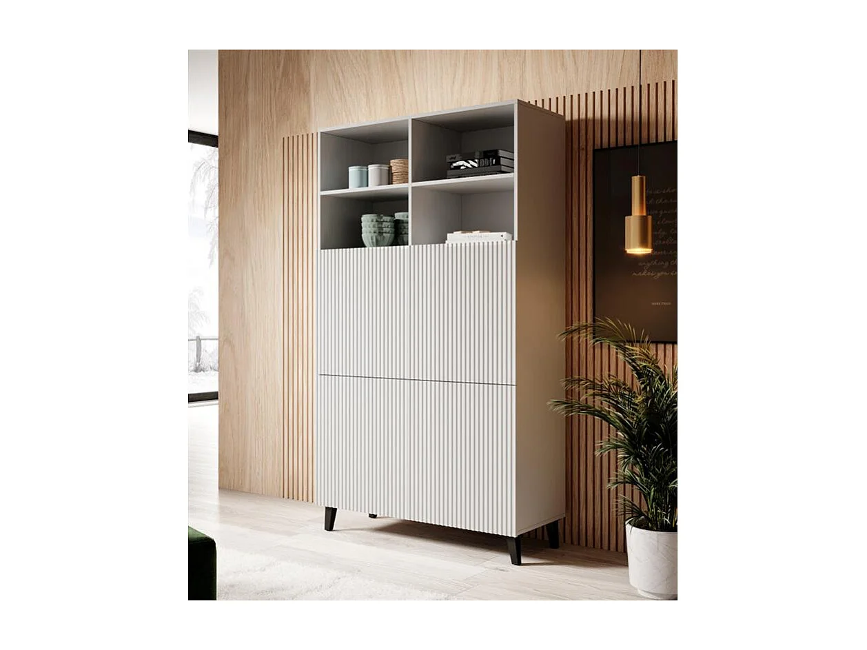 Armario de diseño Gustave blanco mate 100 x 176 cm - 2 puertas adicionales