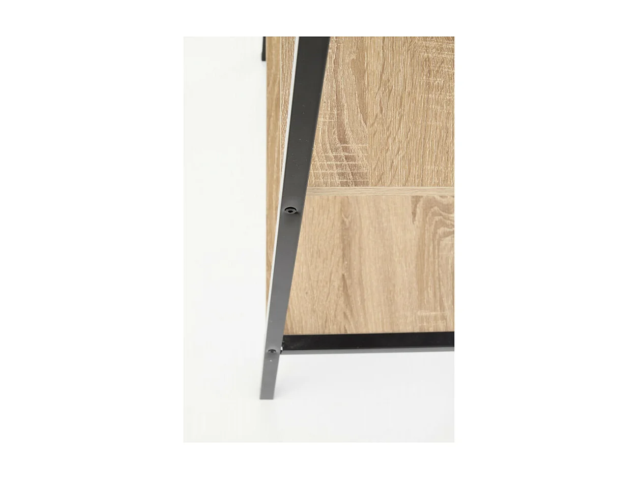 Mensola - Scala di design 60 x 148 cm stile Loggia in rovere e acciaio nero