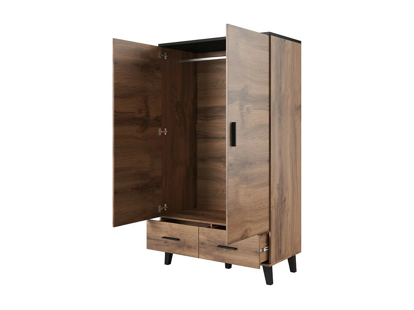 Armadio Colin in rovere e nero opaco 110x190cm