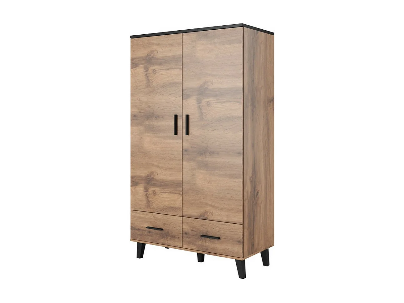 Armario Colin roble y negro mate 110x190cm