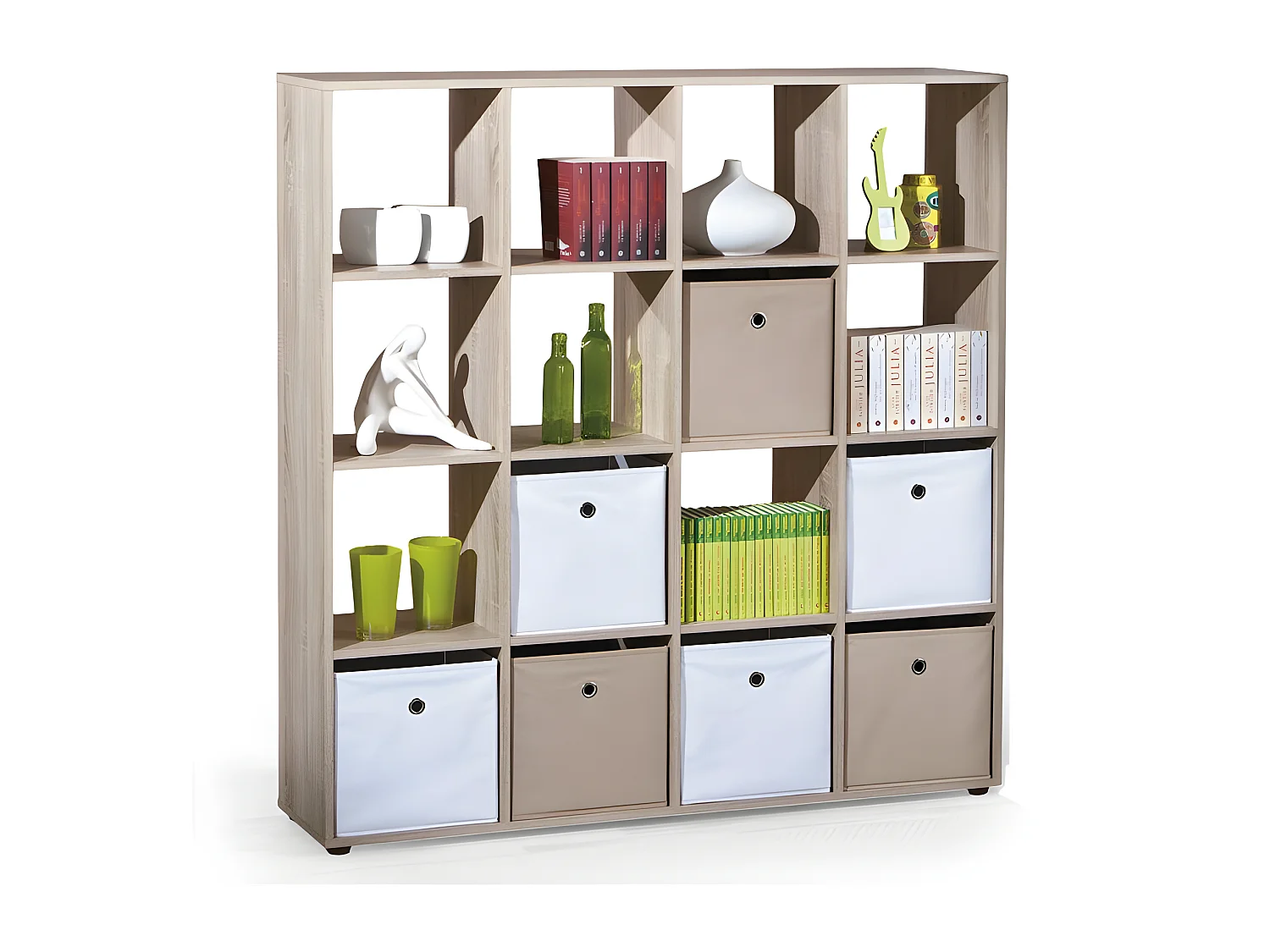 Meuble de rangement / bibliothèque carré couleur bois Danang - Sans casier