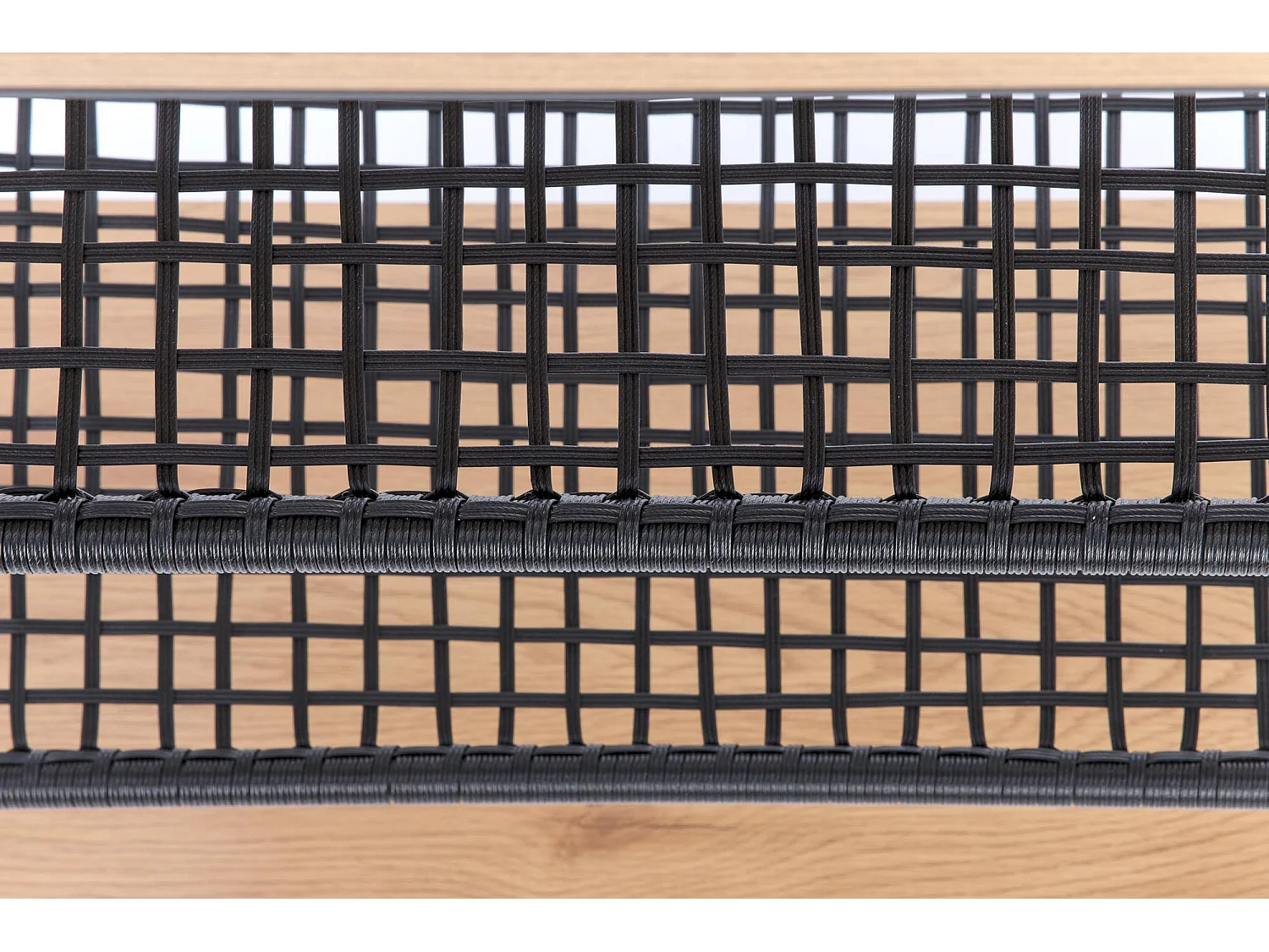 Etagère 4 niveaux en métal noir et aspect chêne doré FOLD