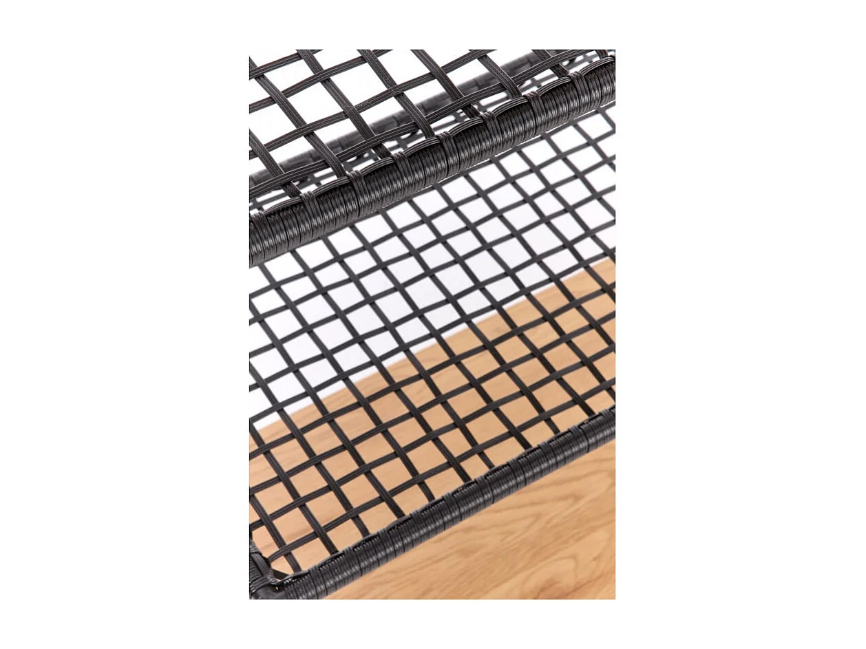 Etagère 4 niveaux en métal noir et aspect chêne doré FOLD