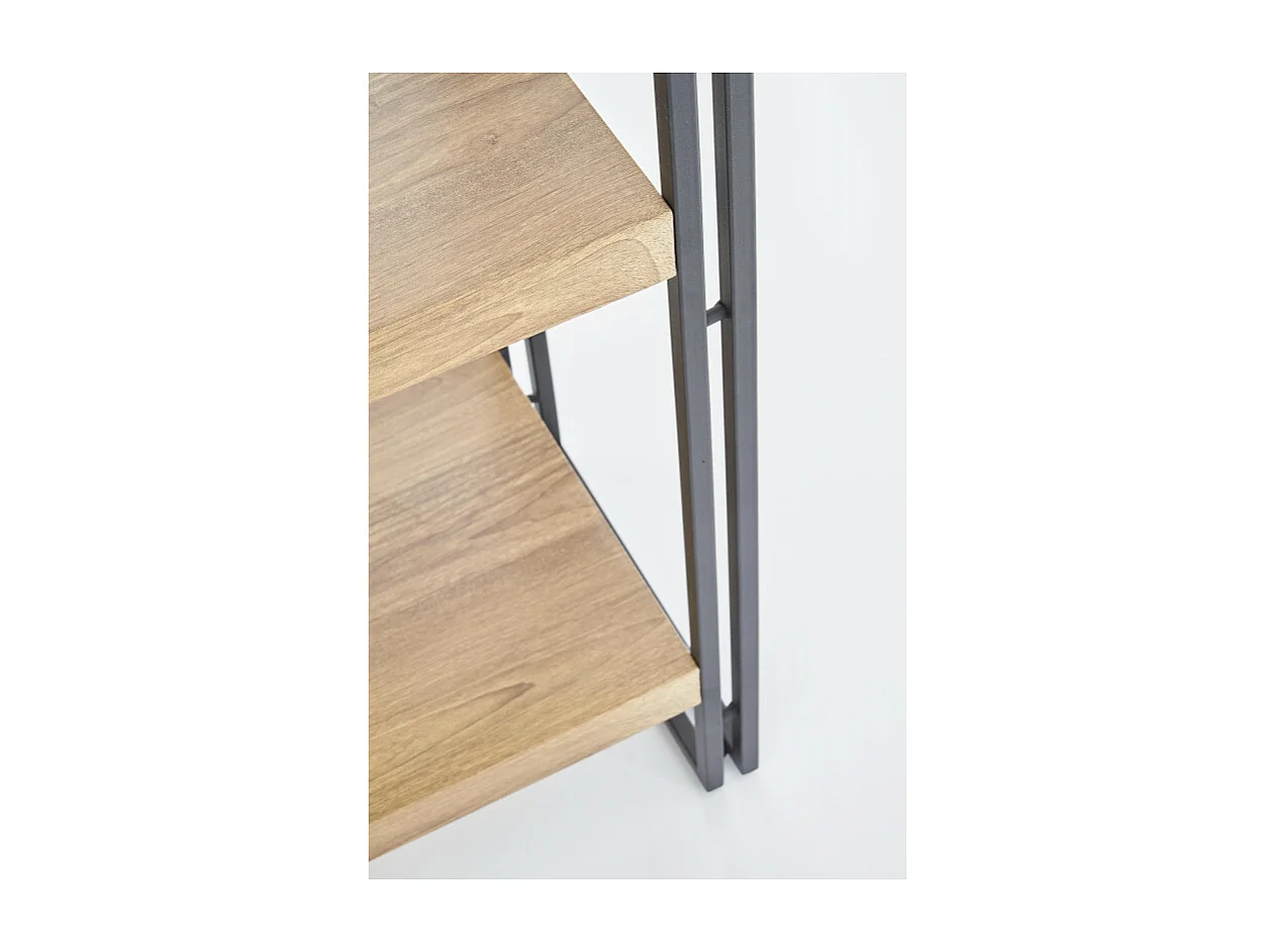 Libreria 100x155 cm stile rovere dorato e acciaio nero Aqua