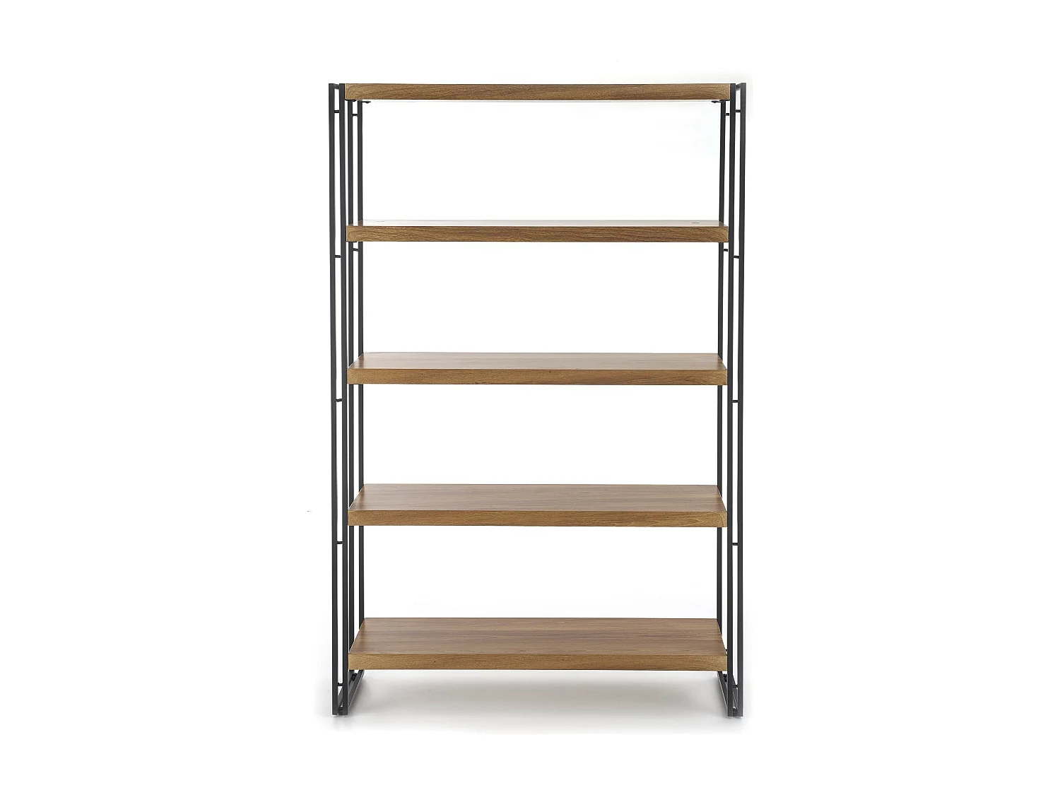 Libreria 100x155 cm stile rovere dorato e acciaio nero Aqua