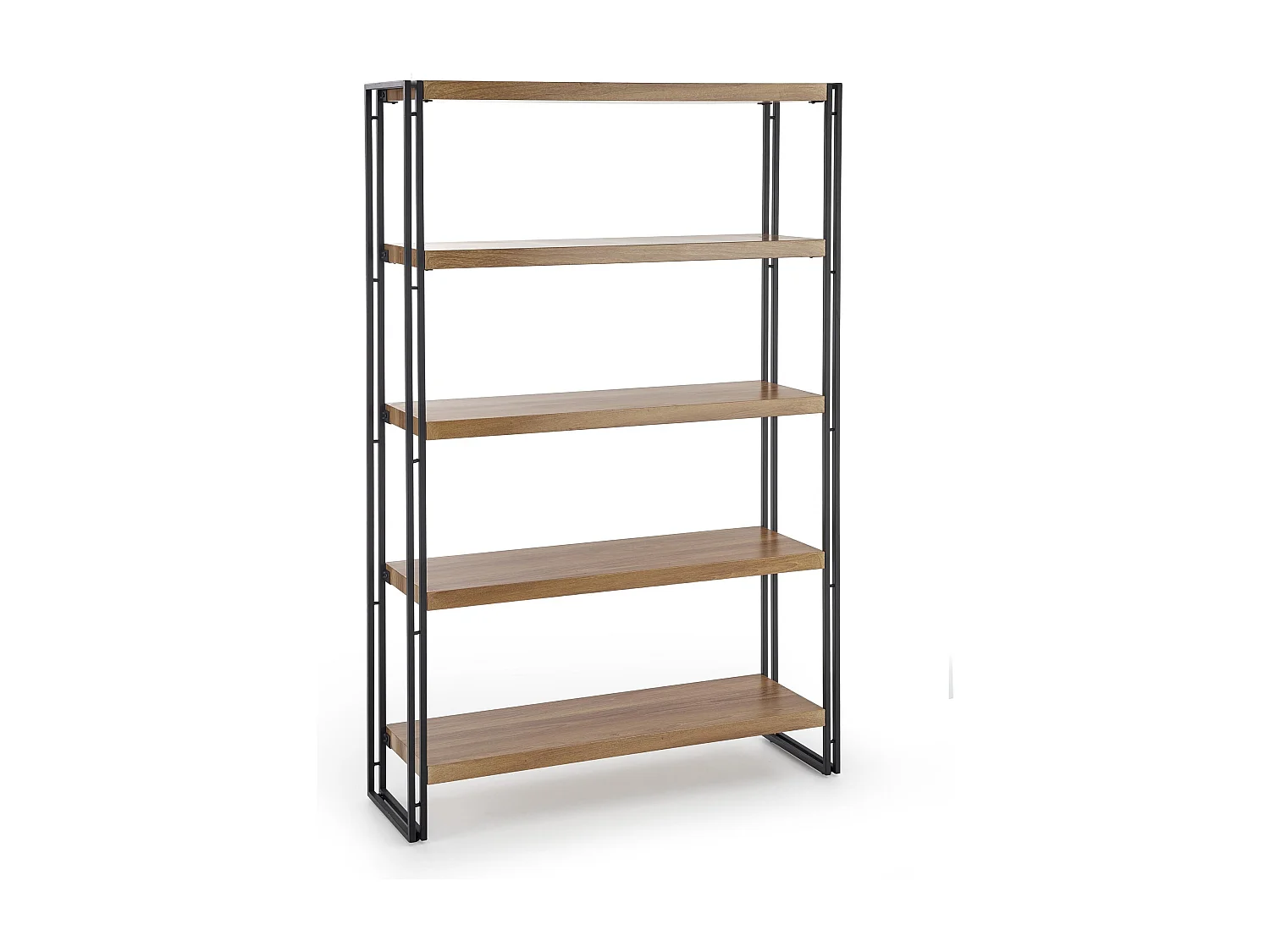 Libreria 100x155 cm stile rovere dorato e acciaio nero Aqua