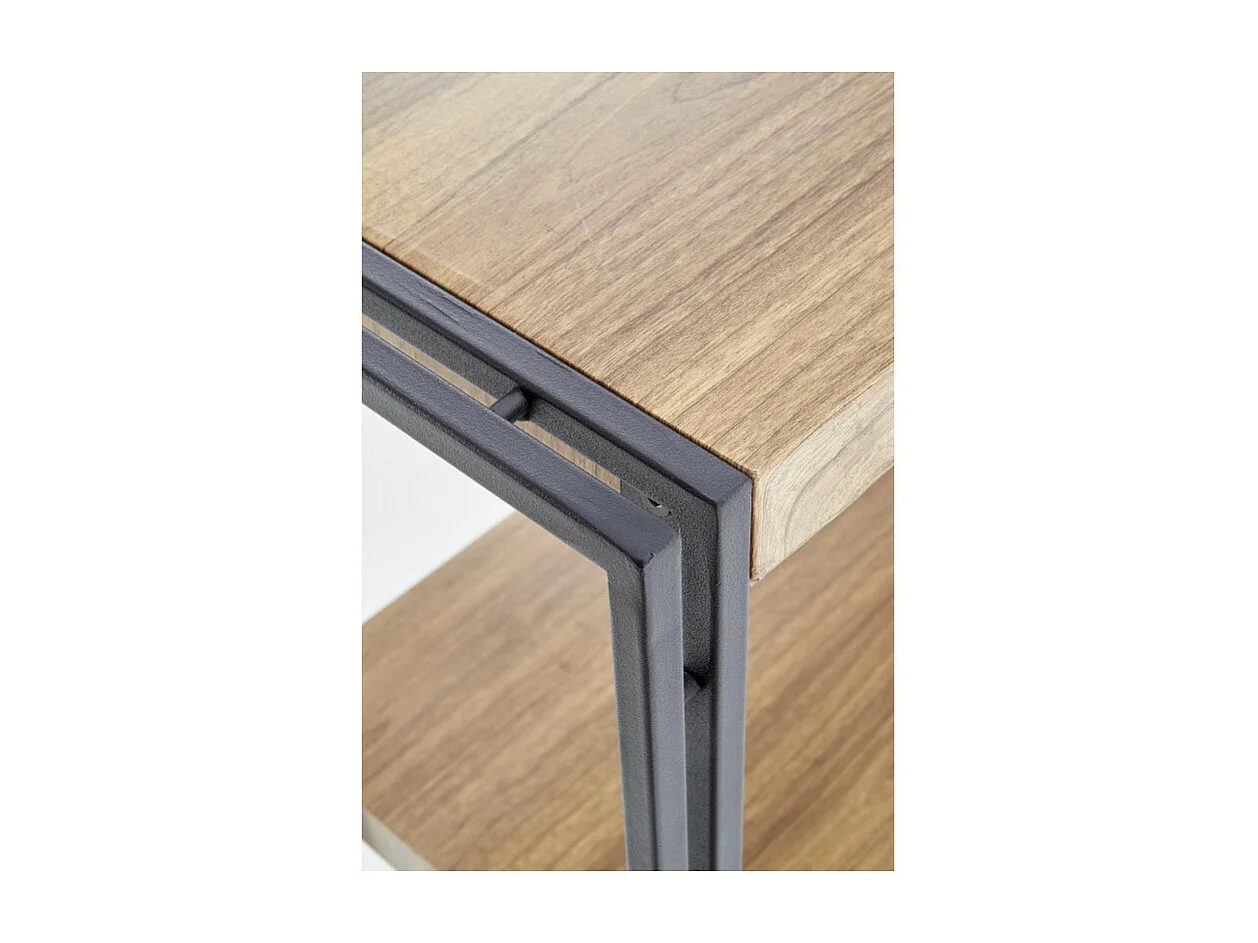 Libreria 100x155 cm stile rovere dorato e acciaio nero Aqua