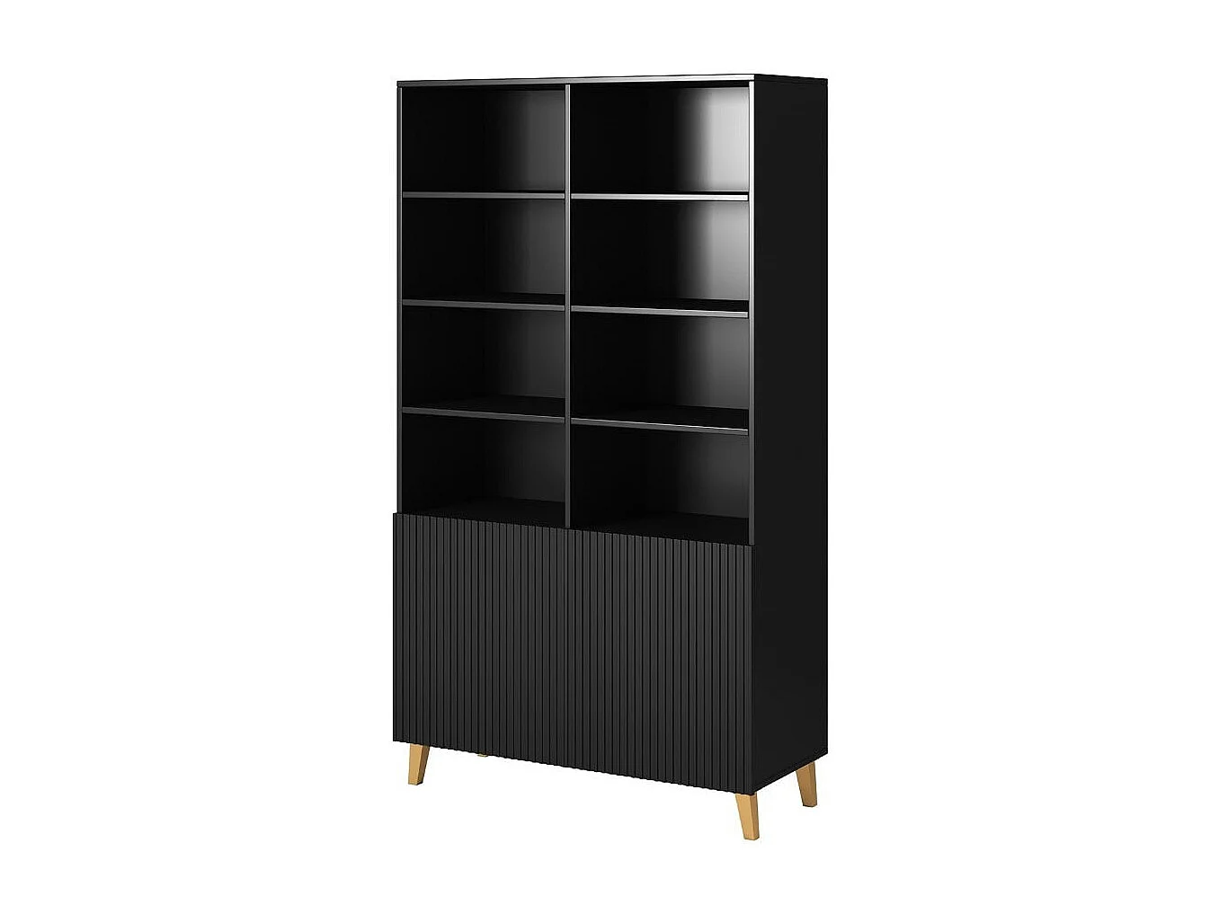 Armario de diseño Gustave 176 x 100cm negro mate - 2 puertas extra
