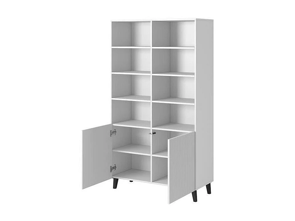 Armario de diseño Gustave blanco mate 100 x 176 cm - 4 puertas adicionales