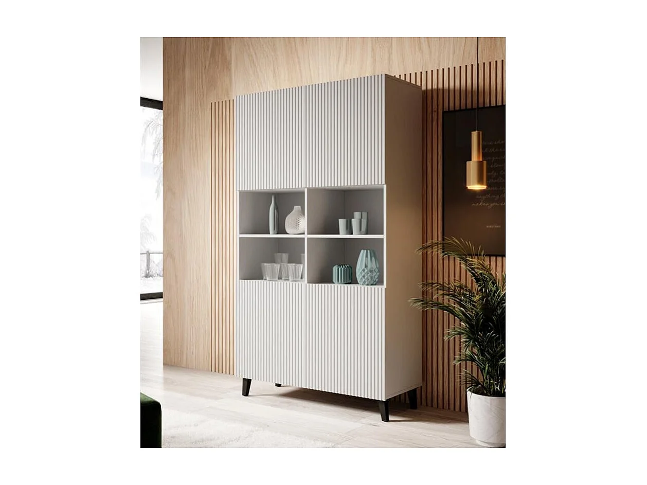 Armadio di design Gustave bianco opaco 100 x 176 cm - 4 ante supplementari