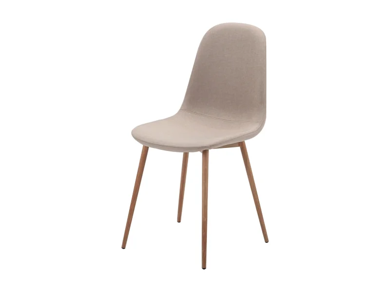 Silla de diseño Vang de tela beige y metal de roble