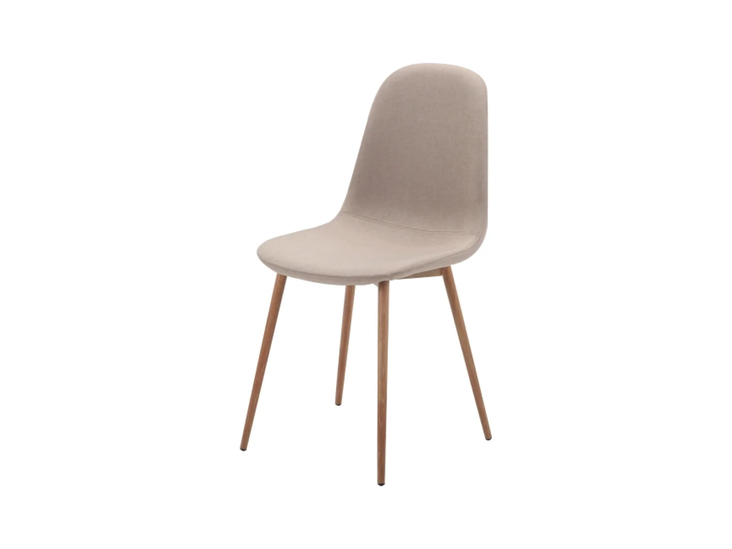 Silla de diseño Vang de tela beige y metal de roble