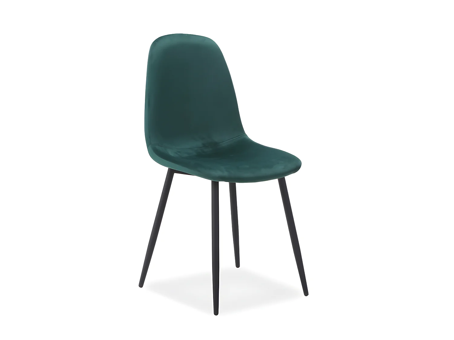 Chaise design métal noir tissu vert Vang