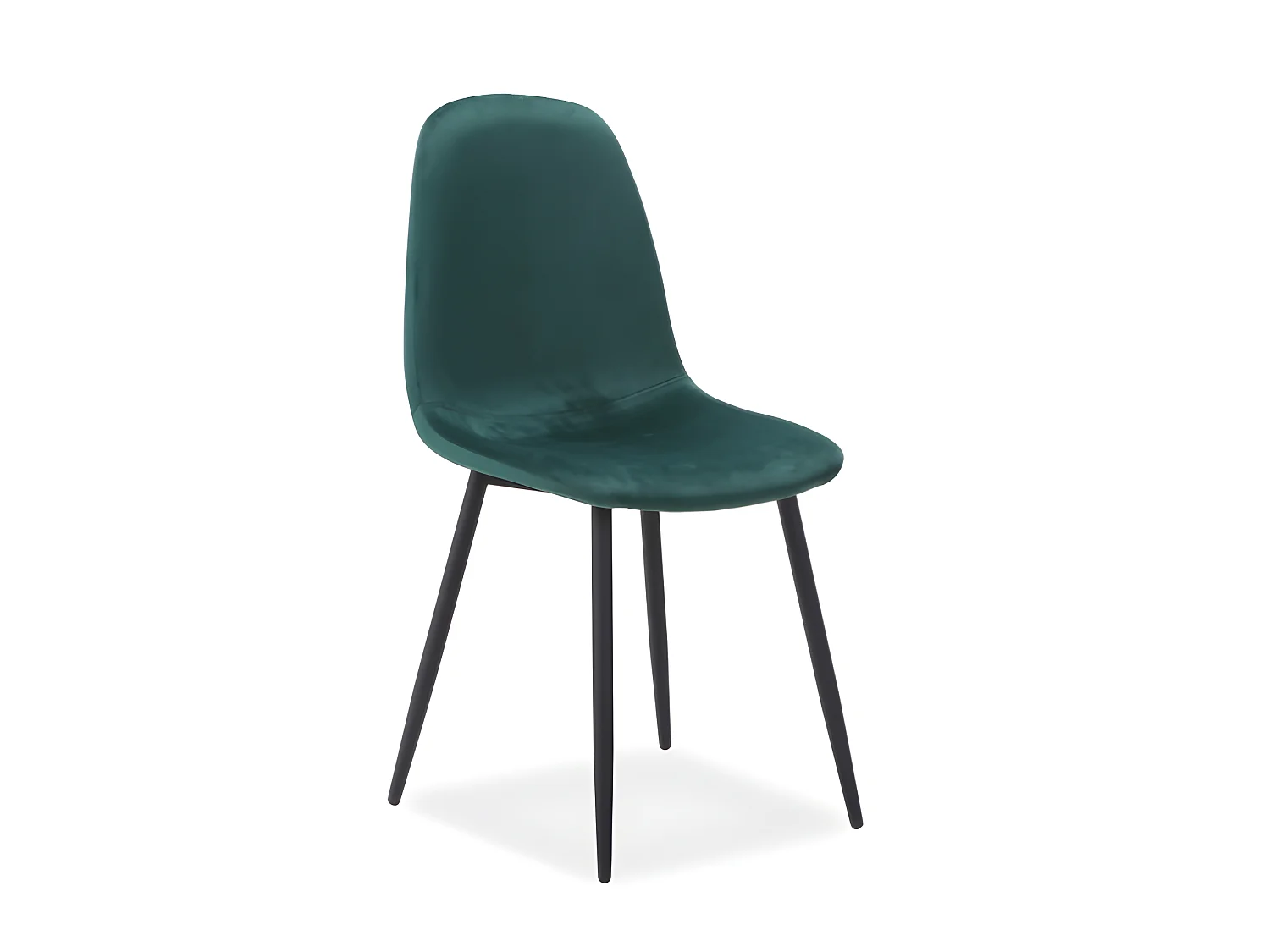 Chaise design métal noir tissu vert Vang
