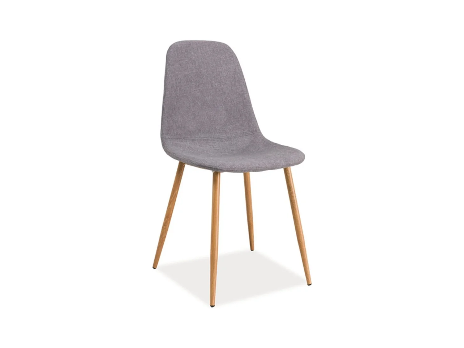 Chaise design métal chêne et tissu gris Vang