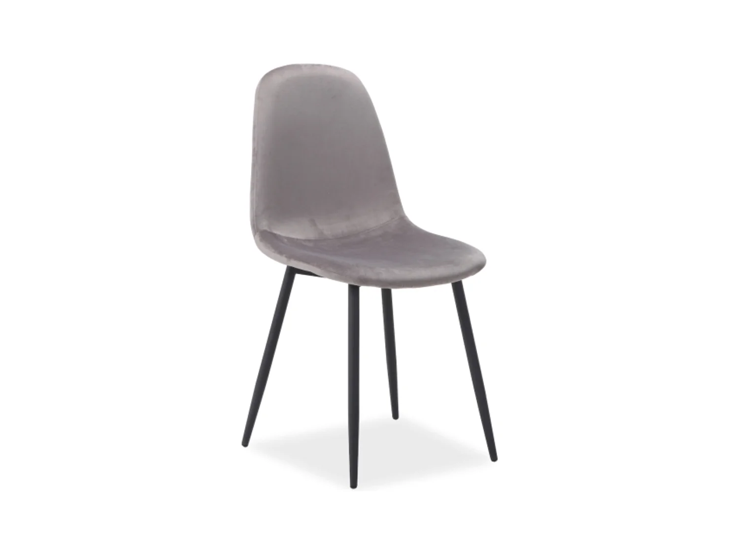 Chaise design métal noir et tissu gris Vang