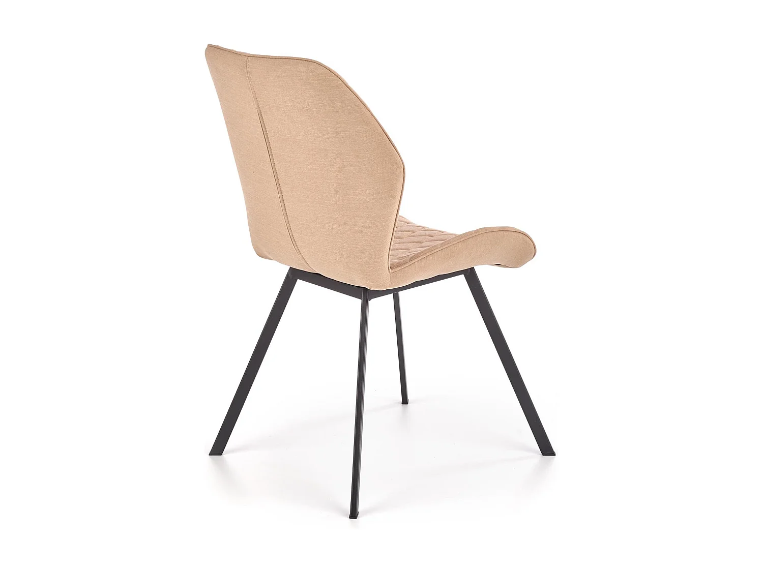 Chaise de salle à manger en tissu beige avec pieds en acier noir Pilot